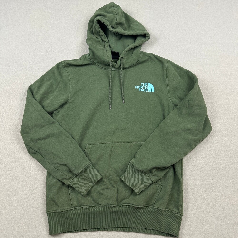 The North Face Hoodie Men Small Green Elk Nature Graphic Pullover Sweatshirt S